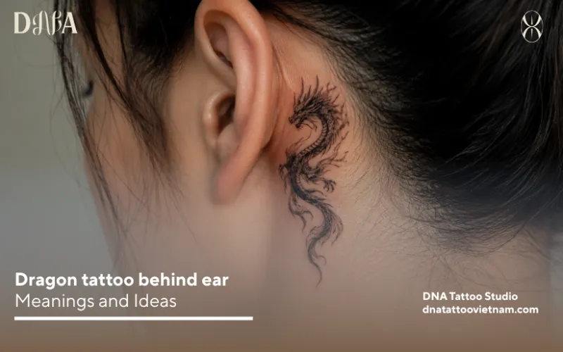 Dragon Tattoo Behind Ear