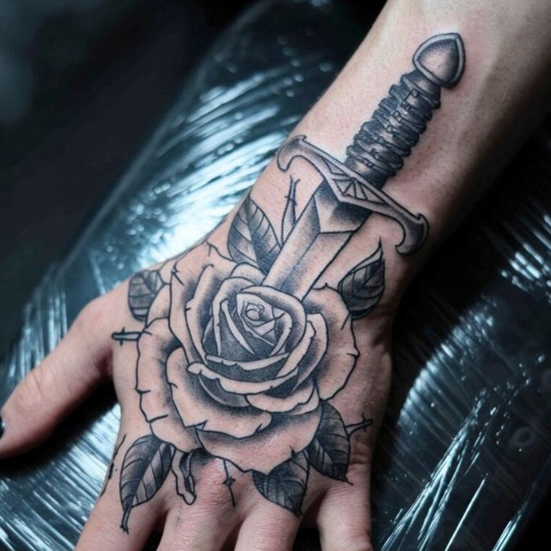 Rose tattoo for men