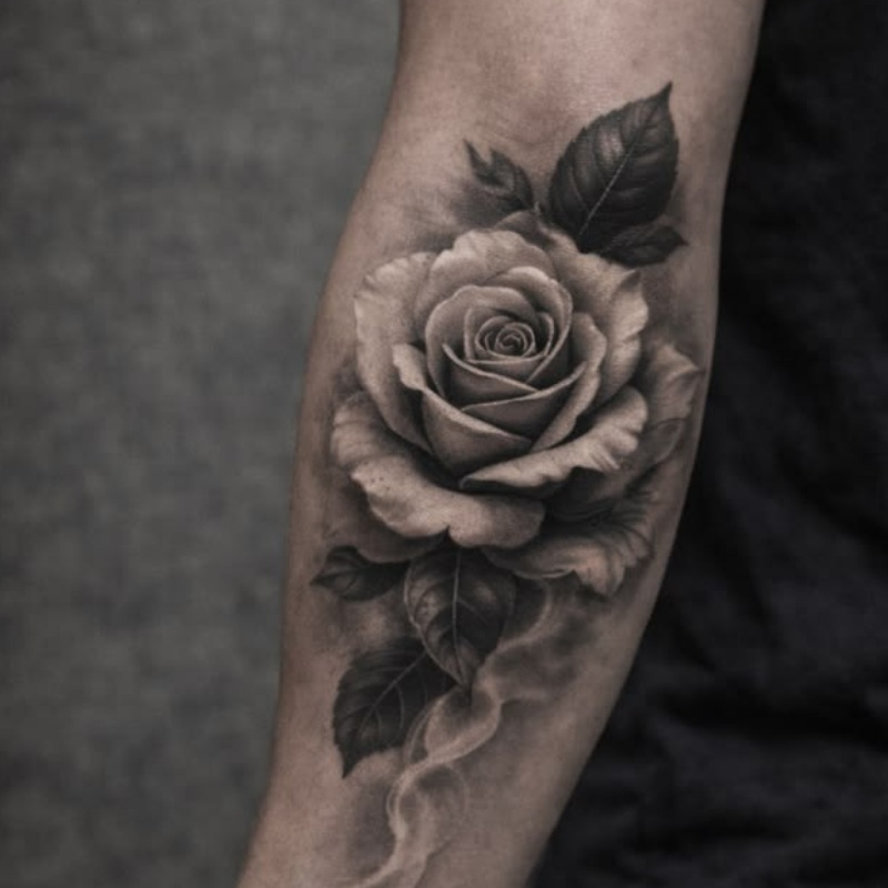 Rose tattoo for men